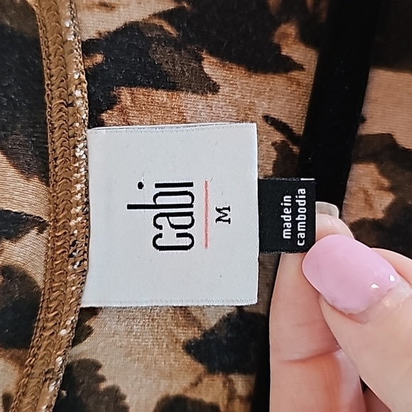 Cabi Selma maxi dress leopard print rouched waist dress sz medium - Picture 7 of 8